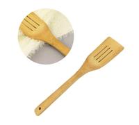 Anneome Spatule Cuisine Poignée Perforée en Bambou Naturelle pour Poêle Antiadhésive, Ustensile Léger Facile à Utiliser pour Cuisson et Friture