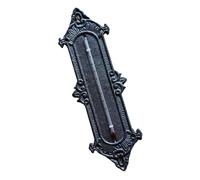 Anneome Thermomètre Mural en Fer Noir, Décoratif et Robuste, Fixation Murale ou Pose sur Bureau, pour Maison et Serre, Style Classique Européen