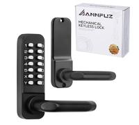 ANNFUZ Verrou de porte d'entrée numérique sans clé avec poignée, ensemble de serrure mécanique pour portail avant avec clavier simple face, serrure à code à combinaison pour extérieur, jardin