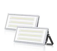 ANNIFUNLY Projecteur LED Extérieur 100W 10000LM, Blanc Froid 6500K, 2 PACK | Avec Pilote LED intégré, Spot LED Extérieur IP67 Étanche Extérieur Éclairage pour Terrasse, Jardin, Cour, Garage