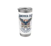 Anniversaire américain, États-Unis, 1776-2026, Quarter Millennium 250 Gobelet isotherme en acier inoxydable double paroi