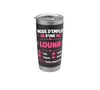 Anniversaire louna blague mode d'emploi Humour prénom louna Gobelet isotherme en acier inoxydable double paroi