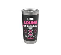 Anniversaire louna ne vieillit pas Humour prénom louna Gobelet isotherme en acier inoxydable double paroi