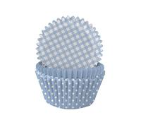 Anniversary House J140 Lot de 75 caissettes à cupcakes en papier sulfurisé résistant à la graisse Bleu pastel