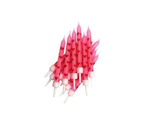 Anniversary House Lot de 12 bougies d'anniversaire en forme de cœurs avec supports 7,5 cm AHC71