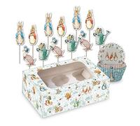 Anniversary House Peter Rabbit AMZ015 Kit de décorations pour cupcakes, 75 caissettes et 12 décorations pour cupcakes Peter Rabbit