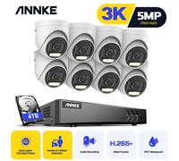 ANNKE H.265 + 8CH 5MP DVR Kits de Surveillance de sécurité 8 pièces 5MP PIR caméras extérieures IP67 résistant aux intempéries DVR système de caméra de sécurité alarme 8CH DVR 8Pcs Kits