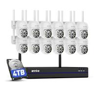 ANNKE Kit de caméras de surveillance 5 MP WiFi, 16 CH 4K NVR avec 12 caméras WiFi PT 5 MP, vision nocturne couleur, audio bidirectionnel, détection intelligente des personnes, enregistrement 24h/24