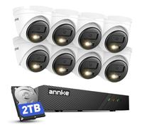 ANNKE Kit Vidéosurveillance PoE 3K, NVR 4K 8 Canaux, HDD 2 To | 8 Caméras IP PoE 3K, Détection IA Personnes/Véhicules, Audio, Vision Nocturne Dual-Light 30 m, IP67, Enregistrement 24h/7