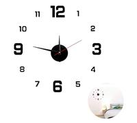 Annlpoy 1pcs Horloge Murale DIY 3D avec Mouvement Silencieux, 40cm 3D Sticker Design Numérique Moderne, Adhésive et Facile à Installer, Décoration Élégante pour Salon, Cuisine et Chambre - Argent
