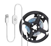 Annlpoy Bande LED 1M Dimmable USB, Lumière Blanche Chaude 3000K, Ruban LED Étanche avec Interrupteur Tactile, pour Éclairage de Fond TV, Sous-Meuble, Bureau, Décoration Intérieure