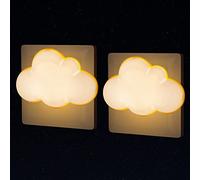 Annmore Veilleuse Nuage sur Prise avec Capteur Crépusculaire, Lot de 2 | Automatique, Lampe Mural, Couloir, Toilettes, Chambre Parentale, Cuisine, Entrée