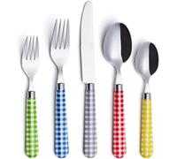 ANNOVA Ensemble de couverts en acier inoxydable colorés, comprenant des couteaux, fourchettes, cuillères, fourchettes à salade et cuillères à dessert (Mix, 20 pièces)
