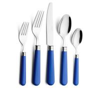 ANNOVA Ensemble de couverts en acier inoxydable colorés, comprenant des couteaux, fourchettes, cuillères, fourchettes à salade et cuillères à dessert (bleu, 20 pièces)