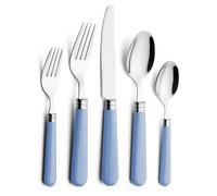 ANNOVA Ensemble de couverts en acier inoxydable colorés, comprenant des couteaux, fourchettes, cuillères, fourchettes à salade et cuillères à dessert (bleu clair, 20 pièces)