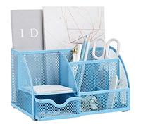 Annova Organiseur de bureau en maille métallique à 3 niveaux, Multifonction, solide, qualité supérieure pour lettres, documents, courrier, fichiers, papier, fournitures artistiques pour enfants (doré)