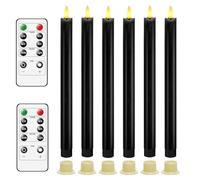 AnnSpa 6 Set Bougies LED sans Flamme Fonctionne sur Batterie avec Télécommande,Sans Flamme Lumières pour Party Mariage Halloween Noël Décoration Lampe Maison Décoration Noir