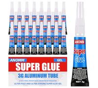 ANOMM 24pcs Colle forte gel, Super Glue épaisse & Transparente, Colles tous Matériaux Rapide, Colle Universelle plastique, caoutchouc, cuir, métal, céramique et verre (3g)