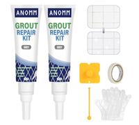 ANOMM Joint Carrelage, Rénovateur de Joints, Colle Carrelage, Remplissage Répare et Renouvelle, Kit Reparation Carrelage, pour Cuisine, Salle de Bain, Douche, Carrelage (2 x 120g - Gris)