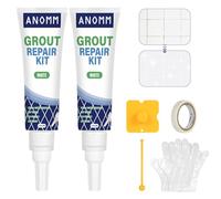 ANOMM Joint Carrelage, Rénovateur de Joints, Colle Carrelage, Remplissage Répare et Renouvelle, Kit Reparation Carrelage, pour Cuisine, Salle de Bain, Douche, Carrelage (2 x 120g - Blanc)