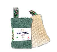 Anotherway Eponge Lavable Réutilisable Ecologique Verte Double faces (grattoir et douceur) | Vaisselle, Cuisine et Salle de bain | Cadeau Écologique et Zéro Déchet
