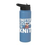 Anotter Stitch to Knit - Jeu de mots amusant à tricoter Stainless Steel Insulated Water Bottle