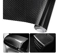 Anpro 6D Film Autocollant Étanche de Voiture Adhésif Vinyle en Fibre de Carbone 3M x 0.3M Imperméable Antiadhésive pour Voiture,Ordinateur,Coque de Smartphone,Moto,Véhicule-Noir