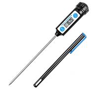 Anpro Thermomètre de Cuisson,Thermomètres de Cuisine Thermomètre Numérique Digital avec Sonde Longue et LCD Ecran pour Nouriture, Viande, Huile, Lait, Vin, BBQ et Eau Chaude - Noir