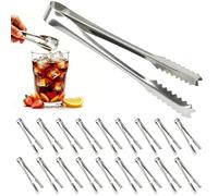 ANPUNAT Lot de 18 Pinces à sucre et glaçons en acier inoxydable - Petites pinces de service pour le sucre, les desserts, les fêtes, le café, la cuisine et le bar (Argent)