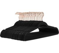 ANQI Lot de 50 cintres en velours antidérapants - Noir/or rose