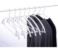 ANQI Lot de 50 Cintres Métalliques Blancs Antiglisse sans Épaules avec Barre pour Pantalons