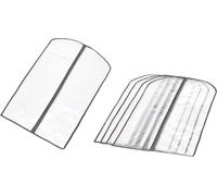 ANQI sac de rangement pour vêtements en PEVA à fermeture éclair, lot de 5, blanc
