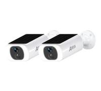 ANRAN 2 Pieces C3 Caméra de Surveillance à batterie Solaire Rechargeable Extérieur Wifi 3MP Détection PIR Audio Bidirectionnel-compatible avec Alexa-APP gratuite CloudEdge ou ANRAN Blanc G