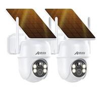 ANRAN 2 pièces caméra de surveillance solaire WIFI sans fil, Détection de mouvement PIR, Q4 G