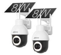 ANRAN 24/7 Enregistrement AOV Camera Surveillance WiFi Exterieure, 2 Pcs | 5MP+3MP Double lentille, Suivi Automatique, Enregistrement Continu, Batterie haute capacité 9000 mAh