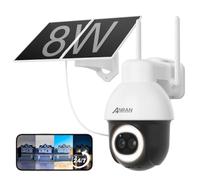 ANRAN 24/7 Enregistrement AOV Camera Surveillance WiFi Exterieure sans Fil | 5MP+3MP Double lentille, Suivi Automatique, Enregistrement Continu, Batterie haute capacité 9000 mAh