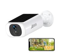 ANRAN 2K 3MP Caméra Surveillance Extérieure WiFi avec Panneau Solaire S02 Blanc