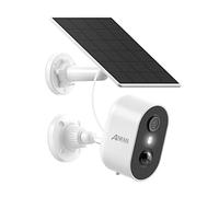 ANRAN 2K Caméra Extérieur sans Fil avec Panneau Solaire et Batterie | Détection de Mouvement PIR, Vision Nocturne Couleur, Audio Bidirectionnel, Sirène, Compatible Alexa