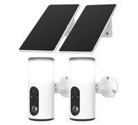ANRAN 2K Caméra Surveillance WiFi Extérieur sans Fil Solaire avec Lumen | Vision Nocturne Couleur, PIR Détection Mouvement, Audio Bidirectionnel, Étanche IP66, 2Pcs
