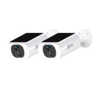 ANRAN 2K Caméra Surveillance WiFi Exterieure, Panneau Solaire Intégré, 2Pcs | Sans Fil, Batterie, Vision Nocturne Couleur, Audio Bidirectionnel, Détection Humaine, Sirène