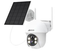 ANRAN 2K Caméra Surveillance WiFi sans Fil avec Batteries, Blanc | 360° Pan/Tilt, Détection Mouvement PIR, Couleur Vision Nocturne Alarme Audio, Compatible Alexa