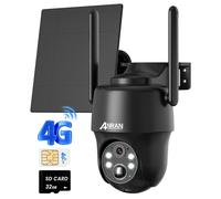 ANRAN 3G/4G LTE Caméra de sécurité batterie solaire carte SIM SD 32 Go Extérieur