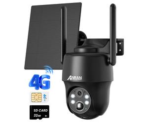 ANRAN 3G/4G LTE Caméra de sécurité batterie solaire carte SIM SD 32 Go Extérieur