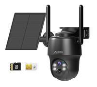 ANRAN 3G/4G LTE Caméra Solaire, Batterie Rechargeable Intégrée, 2K/3MP 4G Caméra Exterieur sans Fil, Carte SIM et Go Carte SD, Vision Nocturne Couleur, Détection Humaine, Audio Bidirectionnel, G1 Noir
