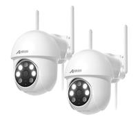 ANRAN 3MP Caméra Surveillance WiFi Extérieure avec Suivi Automatique, 2Pcs | 7/24 Enregistrement, 360° PTZ, Vision Nocturne Couleur, Alerte Intelligente, Audio Bidirectionnel