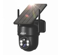 ANRAN 5MP Caméra Surveillance WiFi Exterieure avec Panneau Solaire Intégré | Surveillance 360°, Vision Nocturne Couleur, Alarme Lumineuse et Sonore, Audio Bidirectionnel, Garantie 2 Ans
