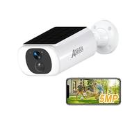 ANRAN 5MP Caméra Surveillance WiFi sans Fil, Panneau Solaire Intégré | Floodlight Caméra, éclairage Intelligent, Vision Nocturne Couleur, Alarme, Audio Bidirectionnel