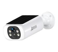 ANRAN Caméra de surveillance extérieure avec batterie solaire 5 MP, détecteur de mouvement PIR et projecteur, audio bidirectionnel, C3 Blanc G