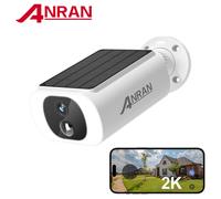 ANRAN Caméra Solaire, Caméra WiFi 2.4G, Caméras de Sécurité 2K pour la Protection de la Maison, Caméra avec Panneau Solaire et Batterie, Détection Humaine PIR, Alarme locale, Compatible Alexa, Couleur