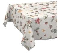 ANRO Nappe de Noël en Tissu 70% Coton 30% Polyester - Motif Étoile, Lavable en Machine, Bord Coupé 220x140 cm